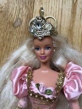 Barbie As Rapunzel Doll Princess Pink & Gold Dress Long Hair Mattel