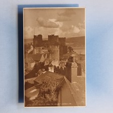 Conwy Postcard 1929 Real Photo Castle From Walls Over House Rootops Wales