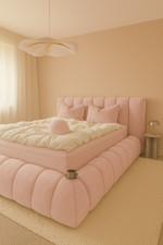 Cloud Bubble Luxury Upholstered Bed | Modern Low Platform Frame Double King Size