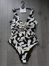 M&S MARKS & SPENCER SAFFRON MIX MAGIC SHAPING SWIMMING COSTUME SIZE 16 REG
