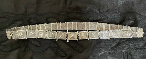 Antique silver belt - silver, handmade