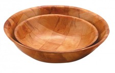 4x Round Wooden Food Salad