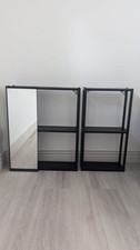 IKEA ENHET Wall Shelves Set of 2 Black Metal Shelving Unit Display Storage