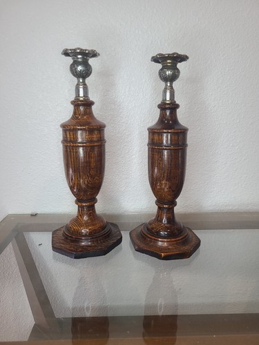 Antique pair hand turned - antique,
