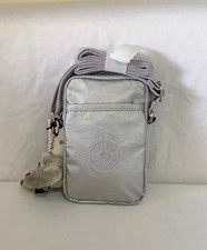 Kipling TALLY Phone Bag With Adjustable Crossbody Strap-Metallic silver
