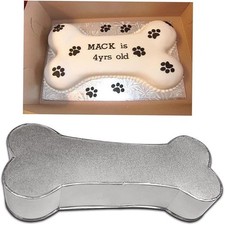 Dog Bone Shape Metallic Cake
