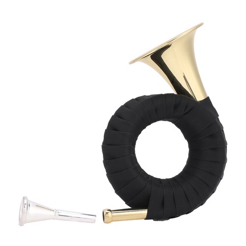 Mini brass hunting horn - brass, bb