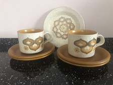 VINTAGE 70s 1970s Palissy Royal Worcester Kalabar Design Cups Saucers Milk Jug