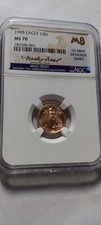1998 Gold Eagle $5 NGC-MS70 US