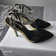 Miss KG Black Suede & Yellow