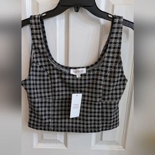 Pink Rose Crop Tank Top NWT