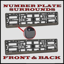 2x Number Plate Surrounds Holder Carbon for Mercedes Honda Mazda Jaguar Citroen