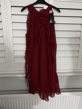 Rita Ora cherry red Chiffon
