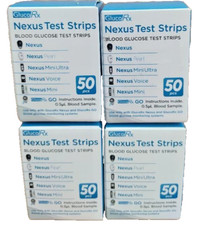 4 x 50 GlucoRx Nexus Blood Glucose Diabetic Test Strips Use By 21.02.26 Freepost