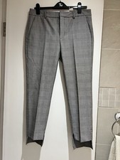 WOMENS ZARA TAILORED TROUSERS SIZE EU 40 BLACK DOGTOOTH MIX STRAIGHT REGULAR