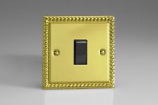 Varilight Georgian Roped Polished Brass XGB Light Switch Socket Dimmer Toggle