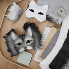 6pcs Hand Drawn Animal Cat Fox