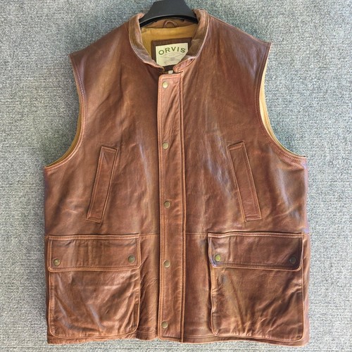 Orvis leather vest munitions - leather,