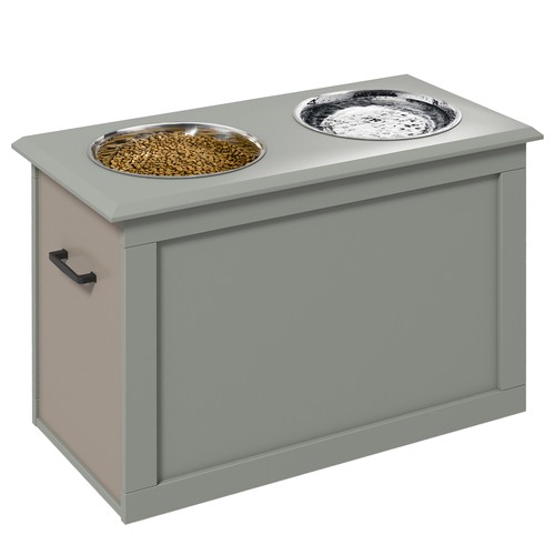 Pawhut raised pet bowls - pawhut, w/