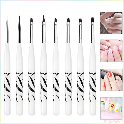 8pcs nail art brush - brush, design