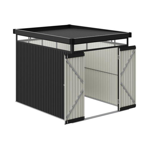 Black outdoor storage shed - black,