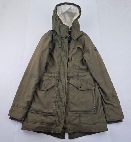 Hollister parka jacket - s, green