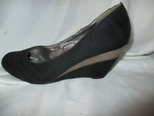 Black & Tan   Suede wedge heel