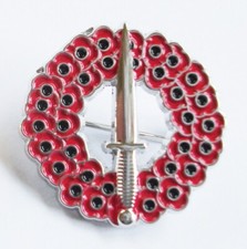 REMEMBRANCE COMMANDO DAGGER ROYAL MARINES BRITISH ARMY BADGE IN SILVER METAL
