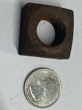 VINTAGE RUSTY CRUSTY SQUARE NUT 5/8" Coarse ANTIQUE RESTORATION/REPAIR