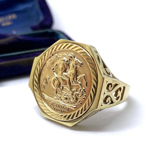 9ct gold george ring size - 9ct, st