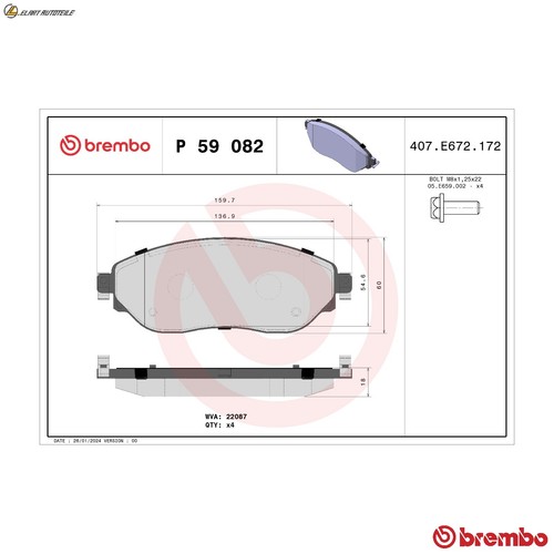 Brake pad set disc - , p