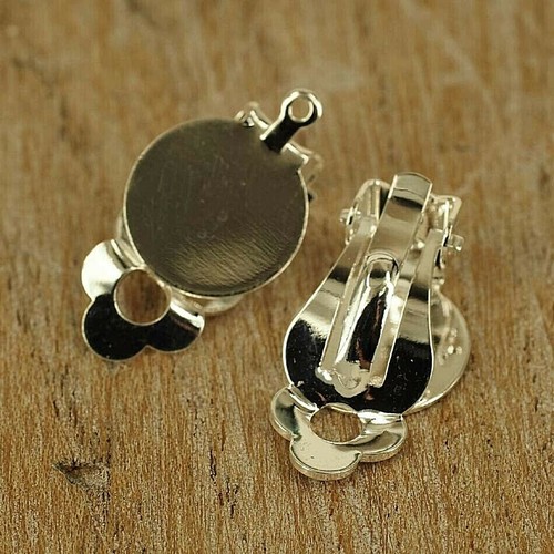 Silver plated clip - clip, earrings