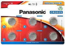 6x Panasonic CR2025 3V Lithium