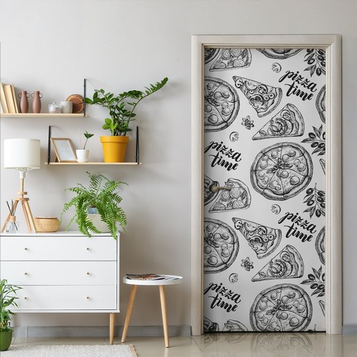 Door sticker self adhesive - sticker,