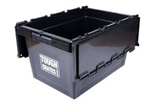 Heavy Duty Plastic Storage Boxes Strong Industrial Tote Box With Lids 60 Litre