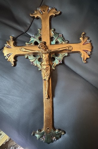 Crucifix wall cross brass - cross, 30