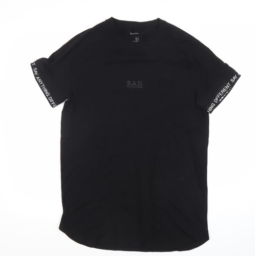 Bershka mens black graphic - black, m