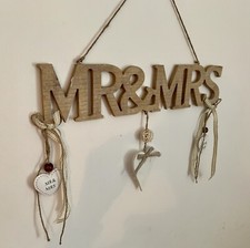 Mr & Mrs Wooden Hanging Plaque