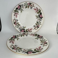 VINTAGE WEDGWOOD HATHAWAY ROSE 2 X SALAD PLATES 8.15” DIAMETER - GREEN BACKSTAMP