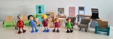 Wooden Headed Dolls Bendy Arms Legs House Accessories 5 Figures Kitchen Bathroom