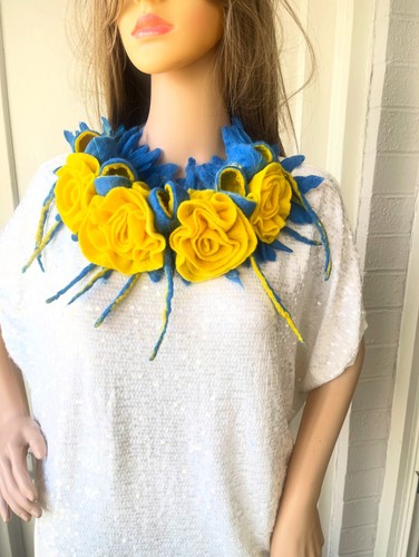 Felted wool necklace - felted, necklace-shoulder