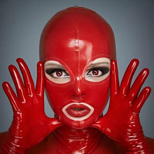 Women red latex gummi - women,