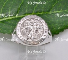 14k solid White gold Saint