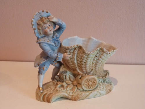 Antique german bisque seashell - antique,