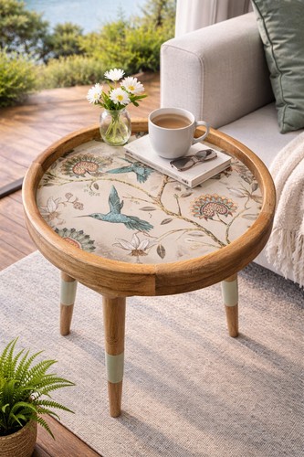 Handcrafted mango wood - wood, side