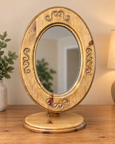 Vintage carved wood swivel - vintage,