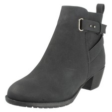 Ladies Spot On Extra Wide Fit Zip Up Ankle Boots "F5R1259"