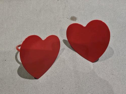 Ikea set red metal heart - set,