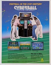 Cyberball Arcade Machine Atari Games Flyer Original 1988
