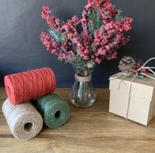 Christmas Jute Twine 3mm Green Red Soft Natural Burlap 3Ply Parcel String